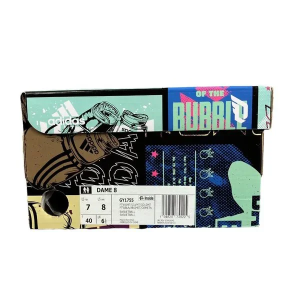 Adidas Dame 8 White Silver Gold Metallic Basketball Shoes GY1755 Size 7 * - Picture 8 of 8